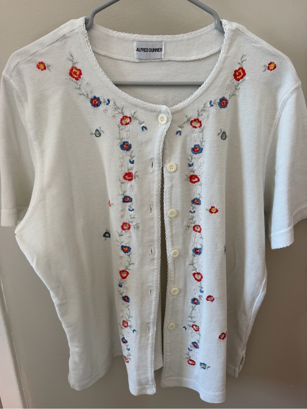 Alfred Dunner Cream Knit Sweater Top